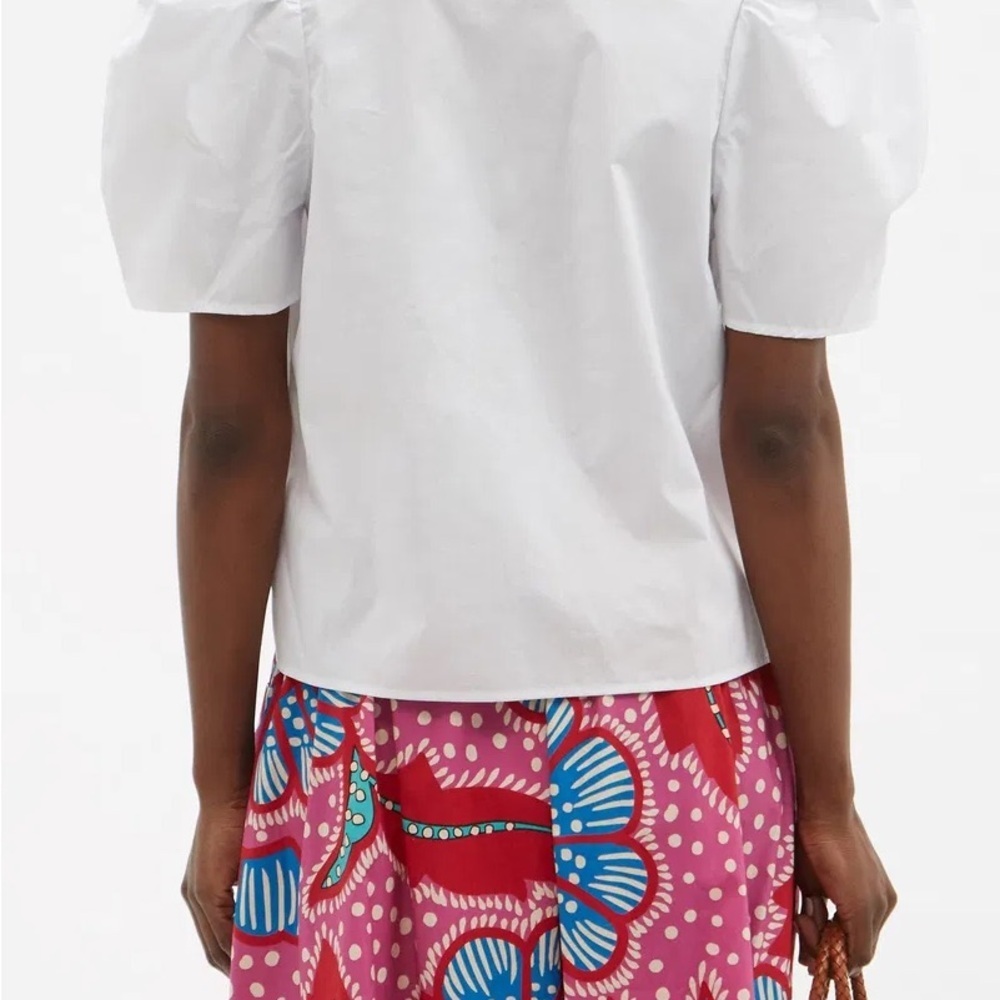 RHODE White Nisha Button-Up Blouse - Picture 2 of 8